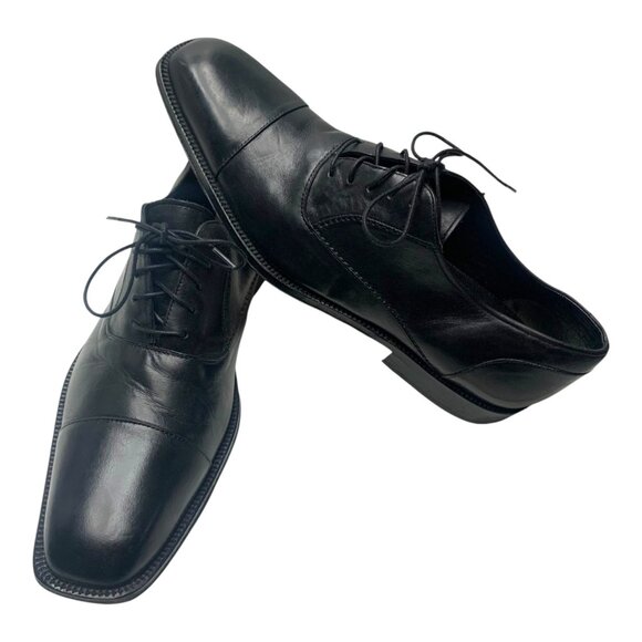 BANANA‎ REPUBLIC Black Leather Cap Toe Dress Oxfords